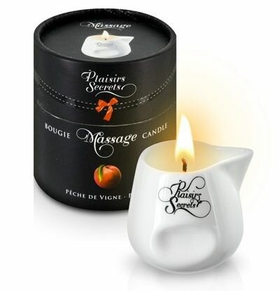 Массажная свеча с ароматом персика Bougie Massage Gourmande Pêche - 80 мл. 