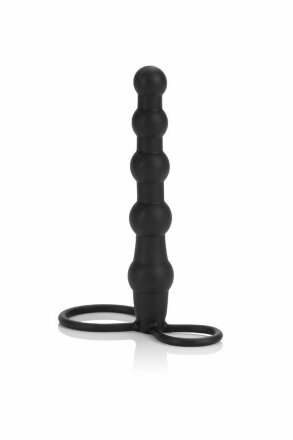 Насадка на пенис для двойного проникновения Silicone Beaded Double Rider - 14 см. 