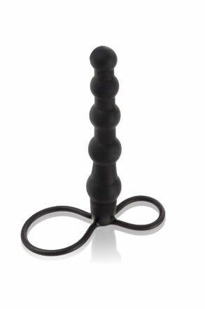Насадка на пенис для двойного проникновения Silicone Beaded Double Rider - 14 см. 