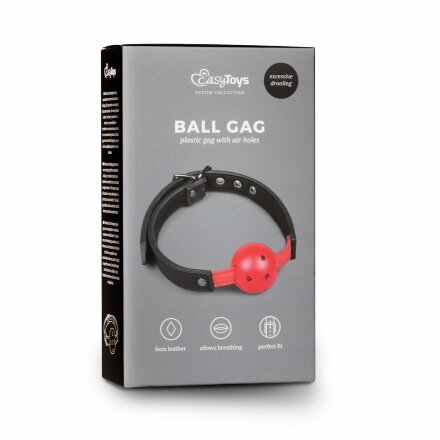 Красный кляп-шар Easytoys Ball Gag With PVC Ball 
