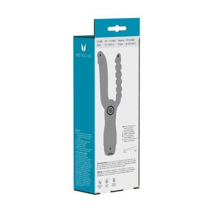 Фиолетовый анально-вагинальный вибратор Extreme Dual Vibrator - 25 см. 