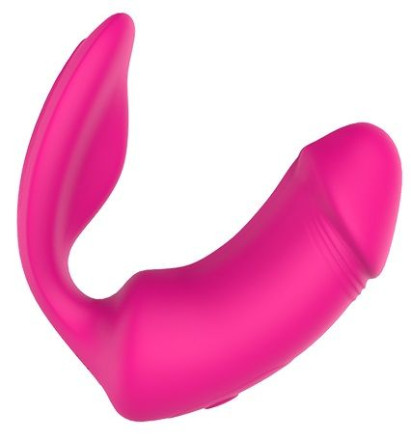 Ярко-розовый вибратор с клиторальной стимуляцией Remote Duo Pleaser 