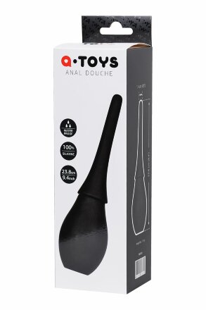 Черный силиконовый анальный душ A-toys с гладким наконечником 