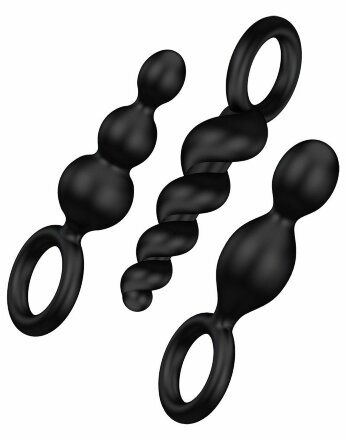 Набор чёрных анальных цепочек Satisfyer Plugs 