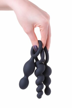 Набор чёрных анальных цепочек Satisfyer Plugs 