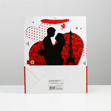 Подарочный пакет &quot;Романтичная пара Love&quot; - 32 х 26 см. 