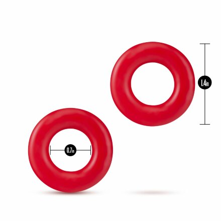 Набор из 2 красных эрекционных колец Stay Hard Donut Rings 