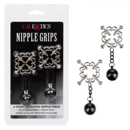 Металлические утяжеленные зажимы для сосков Grips 4-Point Weighted Nipple Press 
