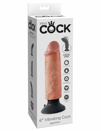 Вибромассажер-реалистик 6&quot; Vibrating Cock - 17,8 см. 