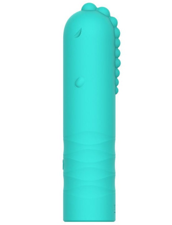 Зеленый мини-вибратор Dino - 10,9 см. 