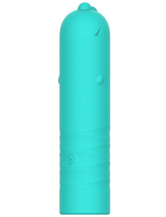 Зеленый мини-вибратор Dino - 10,9 см. 