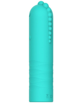 Зеленый мини-вибратор Dino - 10,9 см. 