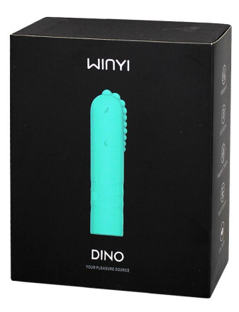 Зеленый мини-вибратор Dino - 10,9 см. 