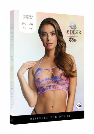 Укороченный топ с бретелькой через шею и наклейкой на лицо Strappy Halter Top &amp; Dazzling Sticker 
