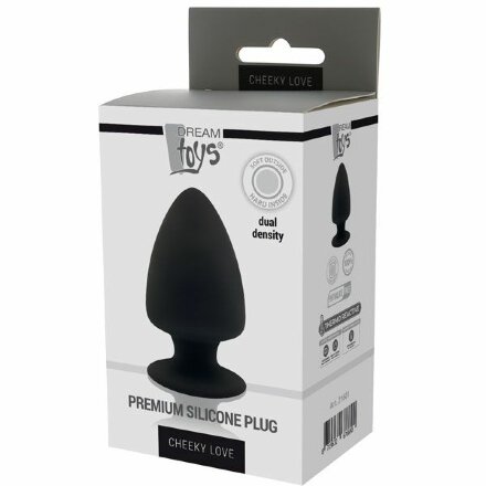 Черная анальная пробка PREMIUM SILICONE PLUG S - 9 см.  