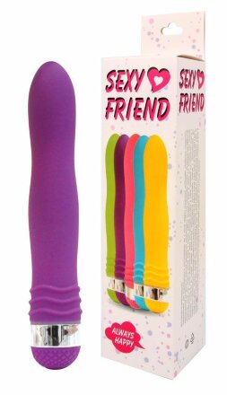 Фиолетовый эргономичный вибратор Sexy Friend - 17,5 см. 