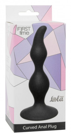Чёрная анальная пробка Curved Anal Plug Black - 12,5 см. 