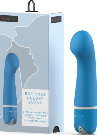 Голубой G-вибростимулятор Bdesired Deluxe Curve - 15,2 см. 