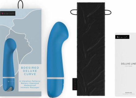 Голубой G-вибростимулятор Bdesired Deluxe Curve - 15,2 см. 