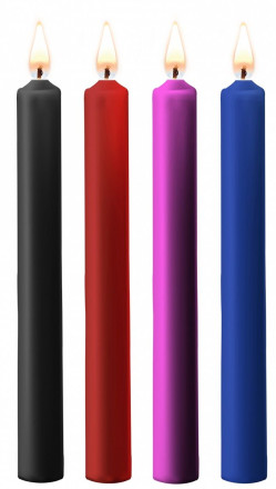 Набор из 4 разноцветных восковых свечей Teasing Wax Candles Large 