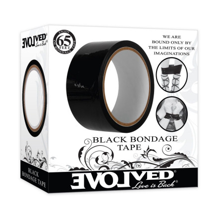 Черная лента для бондажа Black Bondage Tape - 20 м. 