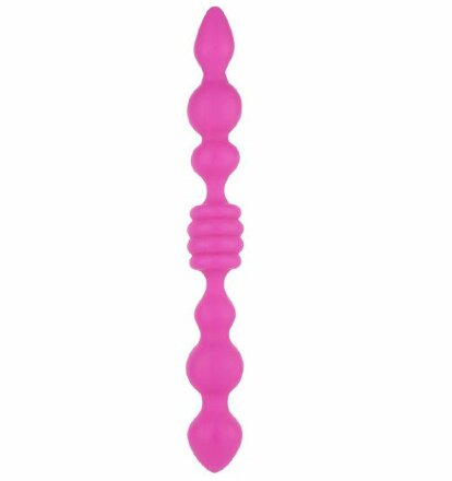 Розовый анальный стимулятор Lovely Juicer Double Ended Butt Plug - 25,4 см.  