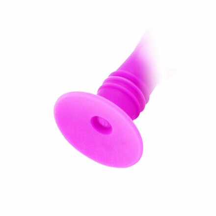 Лиловый анальный вибратор Twist на присоске - 12 см. 