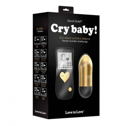 Золотистая вибропуля Cry Baby - 8 см. 