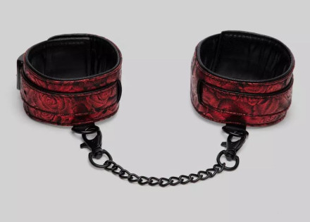 Красно-черные оковы Reversible Faux Leather Ankle Cuffs 