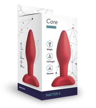 Бордовая анальная пробка Matter S - 9 см. 