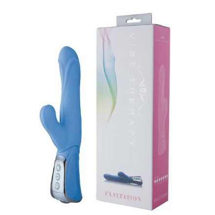Голубой вибромассажёр VIBE THERAPY EXALTATION - 23 см.  