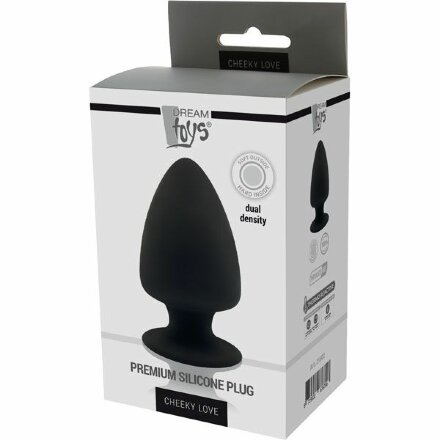 Черная анальная пробка PREMIUM SILICONE PLUG M - 11 см.  