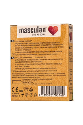 Экологически чистые презервативы Masculan Organic - 3 шт. 