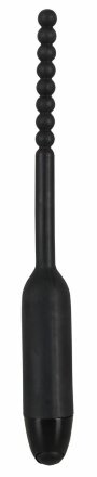 Чёрный вибростимулятор для уретры Silikon Dilator - 19 см. 
