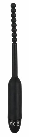 Чёрный вибростимулятор для уретры Silikon Dilator - 19 см. 