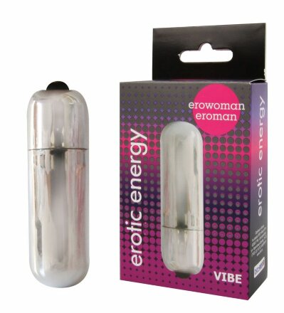 Серебристая вибропуля Erowoman-Eroman - 5,5 см. 