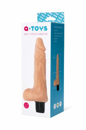Телесный мультискоростной вибратор-реалистик A-toys - 19,8 см. 