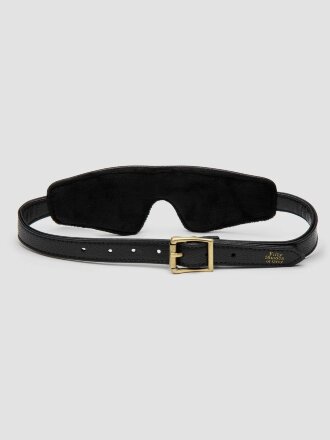 Черная плотная маска на глаза Bound to You Faux Leather Blindfold 