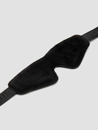 Черная плотная маска на глаза Bound to You Faux Leather Blindfold 