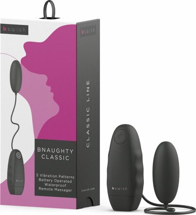 Черное виброяйцо Bnaughty Classic 