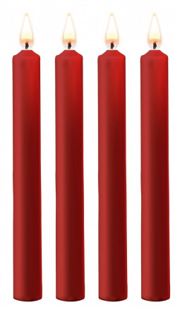 Набор из 4 красных восковых свечей Teasing Wax Candles Large 