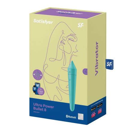 Бирюзовый мини-вибратор Ultra Power Bullet 8 