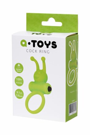 Зеленое эрекционное виброкольцо на пенис Cock Ring 
