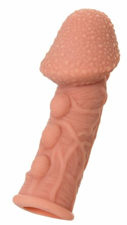Насадка на фаллос с пузыриками, венками и ребристостью KOKOS Extreme Sleeve 09 - 12,7 см. 