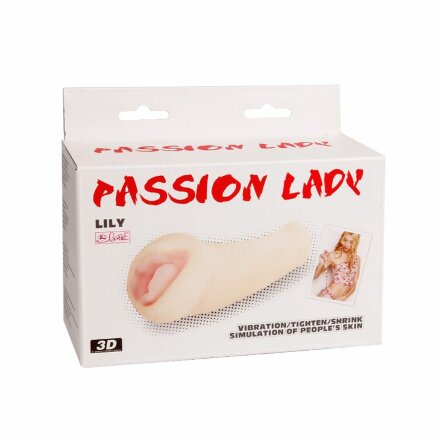 Вибрирующий мастурбатор-вагина с нежными губками Lily - 18 см. 