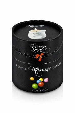 Массажная свеча с ароматом бубль-гума Bougie de Massage Gourmande Bubble Gum - 80 мл. 