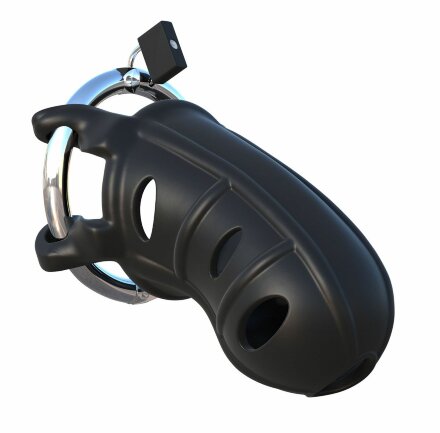 Черный замок верности Hardcore Silicone Cock Blocker 