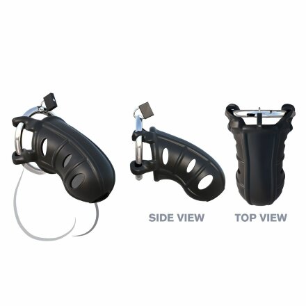 Черный замок верности Hardcore Silicone Cock Blocker 