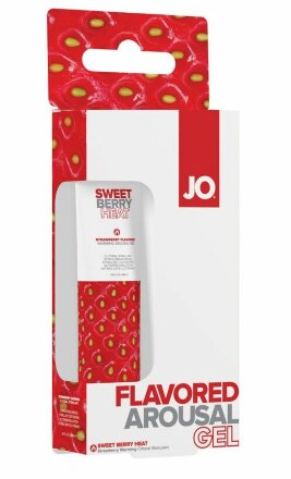 Стимулирующий клиторальный гель со вкусом клубники JO Sweet Berry Heat - 10 мл. 