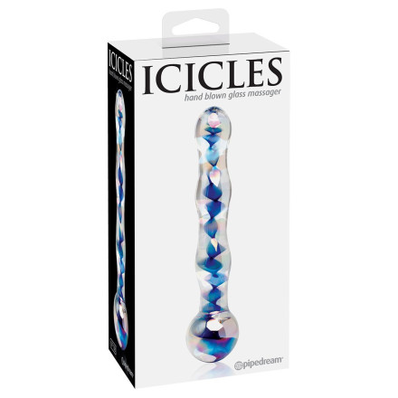 Анальный стеклянный стимулятор Icicles №8 - 17,8 см. 